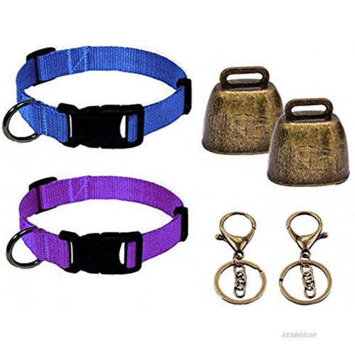 4 Pack Goat Bells Cow Horse Sheep Grazing Copper Bells and Nylon Collar Set Small Brass Pet Anti-Lost Copper Bells Cattle Farm Animal Copper Loud Bronze Bell Pet Anti-Theft Accessories Bell