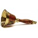Craftsman Hindu Pooja Puja Hand-held Brass Bell Ghanti for Mandir Colourful Jingle Bell for Poojan Christmas Red
