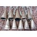 HIGHBIX 7cm Big Vintage Rustic Lucky Tin Metal Cow Bells Handmade Christmas Décor Bells on Jute Rope 10 Cone