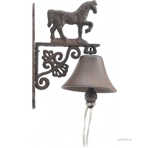 Import Wholesales Cast Iron Dinner Bell Walking Horse Distressed Brown