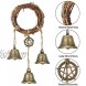 Jetec 2 Pieces Witch Bells Protection Door Hangers Witch Wind Chimes Wreath Handmade Hanging Witch Bells Wiccan Magic Wind Chimes for Home Door Doorknob Witchcraft Decorations 2 Styles
