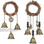 Jetec 2 Pieces Witch Bells Protection Door Hangers Witch Wind Chimes Wreath Handmade Hanging Witch Bells Wiccan Magic Wind Chimes for Home Door Doorknob Witchcraft Decorations 2 Styles