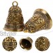 KESYOO 2Pcs Christams Sleigh Bells Ornament Gold Service Bell Tibetan Buddhist Meditation Bell Xmas Dinner Bells Antique Brass Wedding Bells