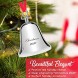 Klikel Christmas Ornament 2020 Christmas Bell Bell Ornament for Christmas Tree Christmas Bell Silver Ornament Engraved Christmas 2020 with Red Ribbon and Red Gift Box 7th Annual Edition