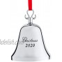 Klikel Christmas Ornament 2020 Christmas Bell Bell Ornament for Christmas Tree Christmas Bell Silver Ornament Engraved Christmas 2020 with Red Ribbon and Red Gift Box 7th Annual Edition