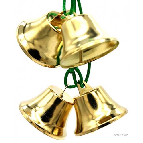 LXZ 4 PCs Decorative Gold Plated Metal Bells Jingle Bells for Party Animal Collar Home Christmas Wind Chime Diameter 1.7 4.3 cm