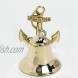 Nagina International 9 Premium Brass Polished Decorative Ornamental Anchor Bell | Pirate's Decorative Ship's Bell | Maritime Ocean Home Decor | Beach House Metal Bell