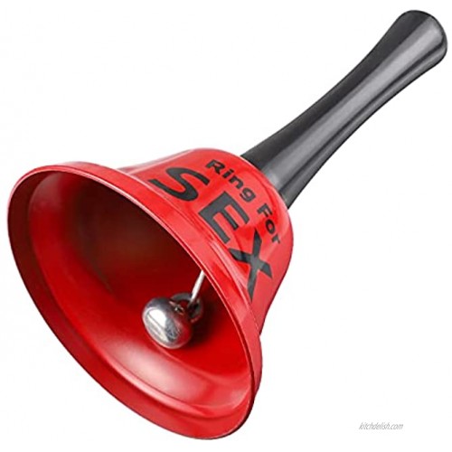 NUOBESTY Handle Bell Ring for Sex Bell Metal Hand Bell Novelty Romantic Toy for Party Lovers Home Ornament Red