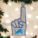 Old World Christmas Ornaments NFL Detroit Lions Foam Finger Glass Blown Ornament for Christmas Tree Silvertone