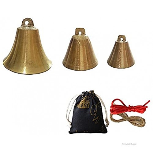 Pack of 3 Pieces of Different Sizes Vintage Style Brass Hanging Bell Cow Horse Sheep Dog Camel Bells Home Garden Christmas Tree Decoration Bells
