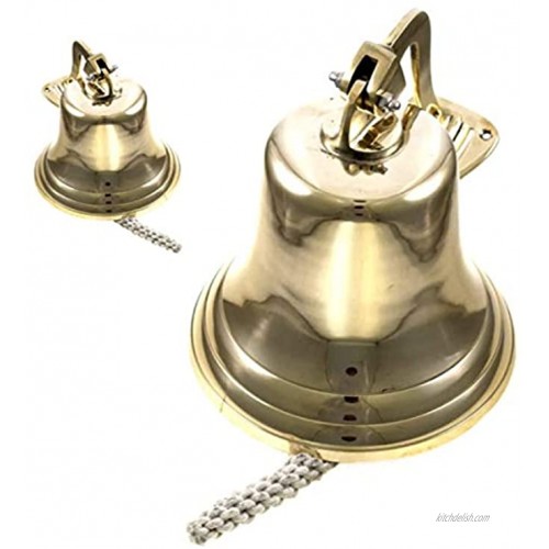 THORINSTRUMENTS with device Wall Hanging Brass Polished Nautical Mounting Ship Bell 8