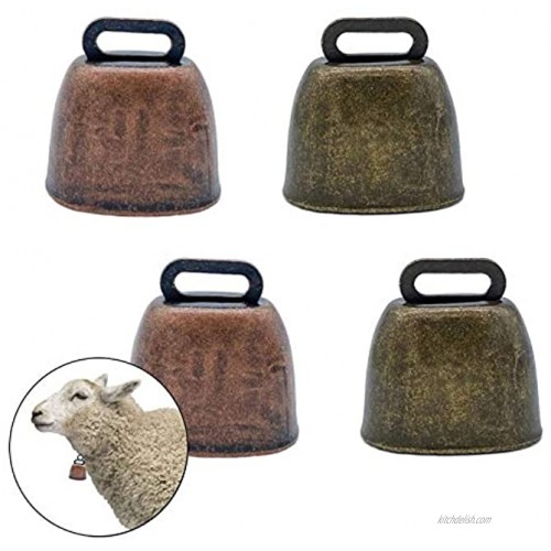 unbrand FAFAHOUSE 4 Pack Small Brass Bell,Cow Horse Sheep Grazing Copper Bells,Cattle Farm Animal Loud Bronze Bell,Pet Anti-Theft Accessories Bell