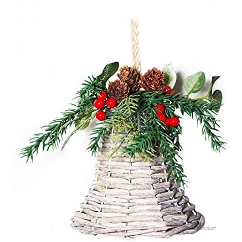 Wicker Hanging Bell Ornament Hand Made for Farmhouse Christmas Décor 6 in