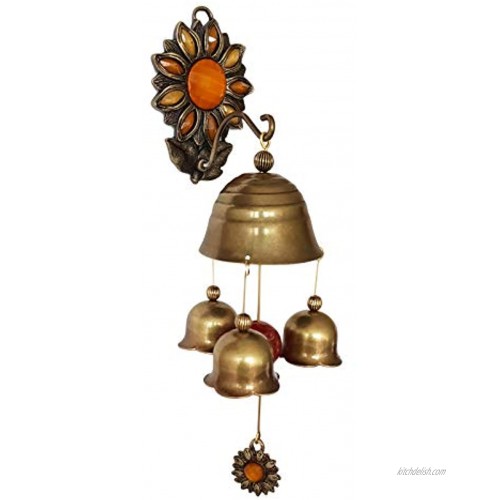 YG Sunflower Shopkeepers Triple Bell Store Entry Door Chime Vintage Home Decorative Chime Orange