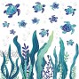 2 Sets Under The Sea Wall Decals Sea Turtle Wall Stickers Ocean Grass Colorful Seaweed Decal Bubbles Vinyl Wall Sticker Sea Wall Decoration for Bathroom Toilet Bedroom Nursery Room