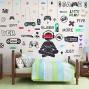 56 Pieces Gamer Wall Sticker Gamer Wall Decals Gaming Controller Joystick Wall Decals Removable Video Games Wall Stickers Game Boy Wall Art for Kids Men Bedroom Playroom Living Room Decoration