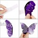 72 Pieces 3D Butterfly Wall Decals Sticker Wall Decal Decor Art Decorations Sticker Set 3 Sizes for Room Home Nursery Classroom Offices Kids Girl Boy Bedroom Bathroom Living Room Decor Purple
