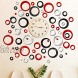 72 Pieces Acrylic Circle Mirror Wall Stickers Removable Round Dots Mirror Wall Decals Wall Decoration Murals for Home Living Room Bedroom Decor Silver Red Black