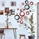 72 Pieces Acrylic Circle Mirror Wall Stickers Removable Round Dots Mirror Wall Decals Wall Decoration Murals for Home Living Room Bedroom Decor Silver Red Black