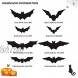 96 Pcs 3D Bat Halloween Decoration Stickers 4 Designs PVC Scary Spooky Bats for Hallowmas Party Supplies Indoor Outdoor Home Decor Window Decal