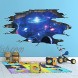 Amaonm Creative 3D Blue Cosmic Galaxy Wall Decals Removable PVC Magic 3D Milky Way Outer Space Planet Window Wall Stickers Murals Wallpaper Decor for Home Walls Floor Ceiling Boys Room Kids Bedroom