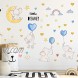 Colorful Balloon Flying Animals Wall Decals Cute Elephant Love Hearts and Stars Wall Stickers DILIBRA Removable Peel and Stick Cartoon Neutral Vinyl Wall Decor for Kids Nursery Bedroom Living Room