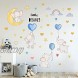 Colorful Balloon Flying Animals Wall Decals Cute Elephant Love Hearts and Stars Wall Stickers DILIBRA Removable Peel and Stick Cartoon Neutral Vinyl Wall Decor for Kids Nursery Bedroom Living Room