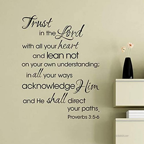 decalmile Trust in The Lord Wall Decals Quotes Religious Inspirational Bible Wall Letters Stickers Adults Bedroom Living Room Dining Room Wall Decor