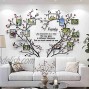 DecorSmart Love Family Tree Wall Decor Picture Frame Collage Removable 3D DIY Acrylic Wall Stickers for Living Room with Red Heart and Quote Family Like Branches on a Tree