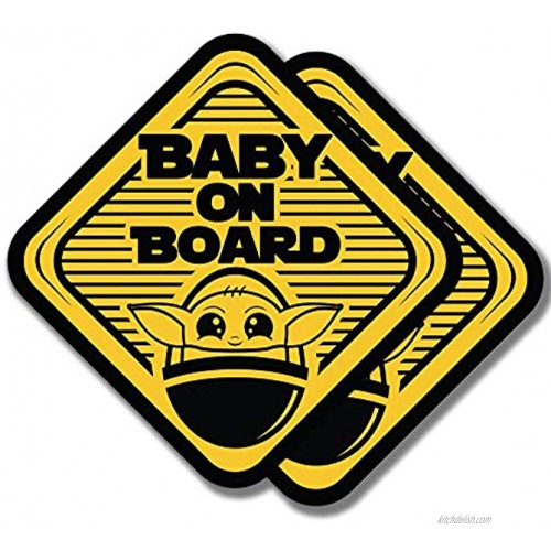 EPIC Goods Cute Baby On Board Large 5x5 Magnets 2-Pack Gift Set Safety Sign for Car Truck Van Bumper MacBook Laptop Flask Water Bottle Yeti Magnets