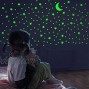 FFL DREAMS Glow in The Dark Stars and Moon Realistic No Dots No Squares Set. 338 Star Shaped Stickers and Moon Luminous Adhesives for Room Wall Bedroom Light up Your Ceiling and Living Room