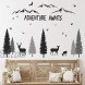 HONEYJOY Woodland Nursery Decor Tree Wall Decals Inspirational Quote Mountain Forest Animal Deer DIY Wall Stickers for Kids Room Decor Boys Living Room Bedroom