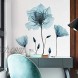 M ACHOOSE Blue Flower Wall Decals Wall Stickers Peel and Stick Removable Decal Stick DIY Wall Art Murals Home Wall Decor for Bedroom Living Room Classroom Office Wall Decaoration