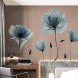 M ACHOOSE Blue Flower Wall Decals Wall Stickers Peel and Stick Removable Decal Stick DIY Wall Art Murals Home Wall Decor for Bedroom Living Room Classroom Office Wall Decaoration