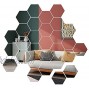 Mirror Wall Stickers 36pcs Removable Acrylic Wall Decals Hexagonal Adhesive Mirror Tiles Wall Decor for Home Living Room Bedroom DIY Non Glass 5 x 4.5 x 2.5 inch