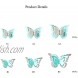 pinkblume Silver Blue Teal Butterfly Decorations Stickers 3D Butterfies Wall Art Wedding Decor Removable Wall Decals Murals for Aqua Home Living Room Babys Bedroom Showcase Nursery Art Decor 27PCS