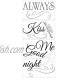 RoomMates Always Kiss Me Goodnight Quote Peel and Stick Wall Decals 10 Inch x 18 Inch RMK2084SCS Black