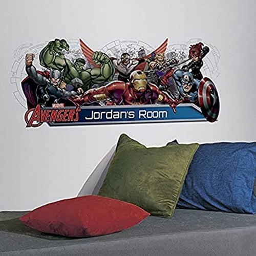 RoomMates Avengers Assemble Personalization Headboard Peel and Stick Wall Decals Multicolor