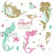 RoomMates Mermaid Peel and Stick Wall Decals With Glitter RMK3562SCS Multicolor