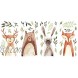 RoomMates RMK4020SCS Watercolor Woodland Critters Peel And Stick Wall Decals,brown gray green orange tan