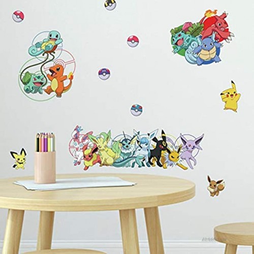 RoomMates RMK4150SCS Pokemon Favorite Character Peel and Stick Wall Decals,Yellow Red Blue,