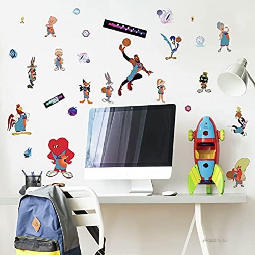 RoomMates RMK4714SCS Space Jam Lebron Bugs Bunny & Tune Squad Charcter Peel and Stick Wall Decals