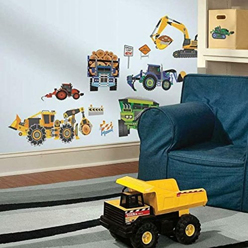 RoomMates SPD0003SCS New Speed Limit-Construction Vehicles Peel & Stick Wall Decals Multi
