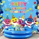 Shark Birthday Party Supplies and Decorations 5X3 FT Photo Backdrop for Boy Girl Baby Shower Kids Bedroom Wall Decor