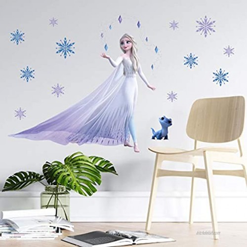 TUWUNA Frozen 2 Wall Decals,Giant Elsa Stickers Girl's Cartoon Bedroom Background Wall Decoration Self-Adhesive Wall Sticker for Party Decorations,Party Decal for Kids Party Favors