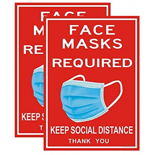 Uflashmi Face Mask Required Sign Sticker Decal for Businesses Windows House Red and White