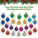 1 Inch Multicolor Mini Glitter Glass Ball Christmas Ornaments Set of 25 Balls | Miniature Christmas Tree Ornaments | Rustic Christmas Decorations | Mini Christmas Tree Decorations for Small Trees