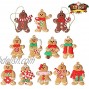 12pcs Gingerbread Man Ornaments for Christmas Tree Assorted Plastic Gingerbread Figurines Ornaments for Christmas Tree Hanging Decorations 3 Inch Tall