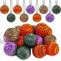 15 Pieces Halloween Ball Ornaments Scary Halloween Theme Hanging Balls Fabric Wrapped Balls Decorations for Halloween Party Decorations Lovely Style