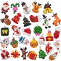 30pcs Mini Christmas Ornaments Tree Decorations Small Christmas Tree Ornaments with Santa Claus Snowman Reindeer and More Resin Tiny Christmas Figurines for Holiday Christmas Hanging Decor